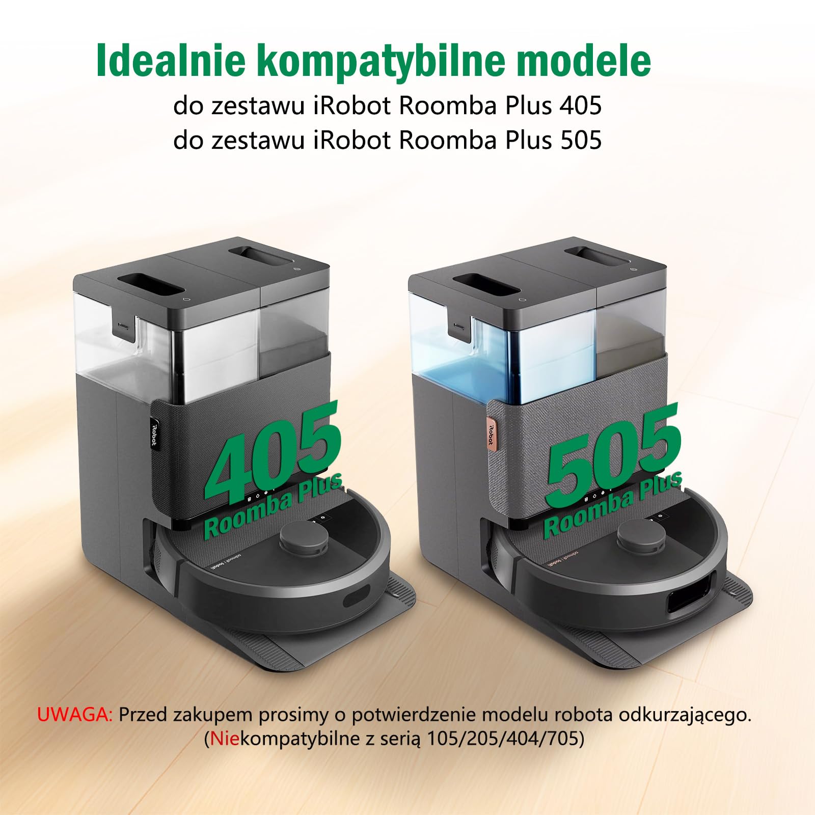 Zestaw 22 akcesoriów do robota odkurzającego iRobot Roomba Plus 405/505/507 Combo części zamienne, 1 szczotka główna, 6 worków do kurzu, 4 szczotki boczne, 6 filtrów HEPA, 4 ściereczki do