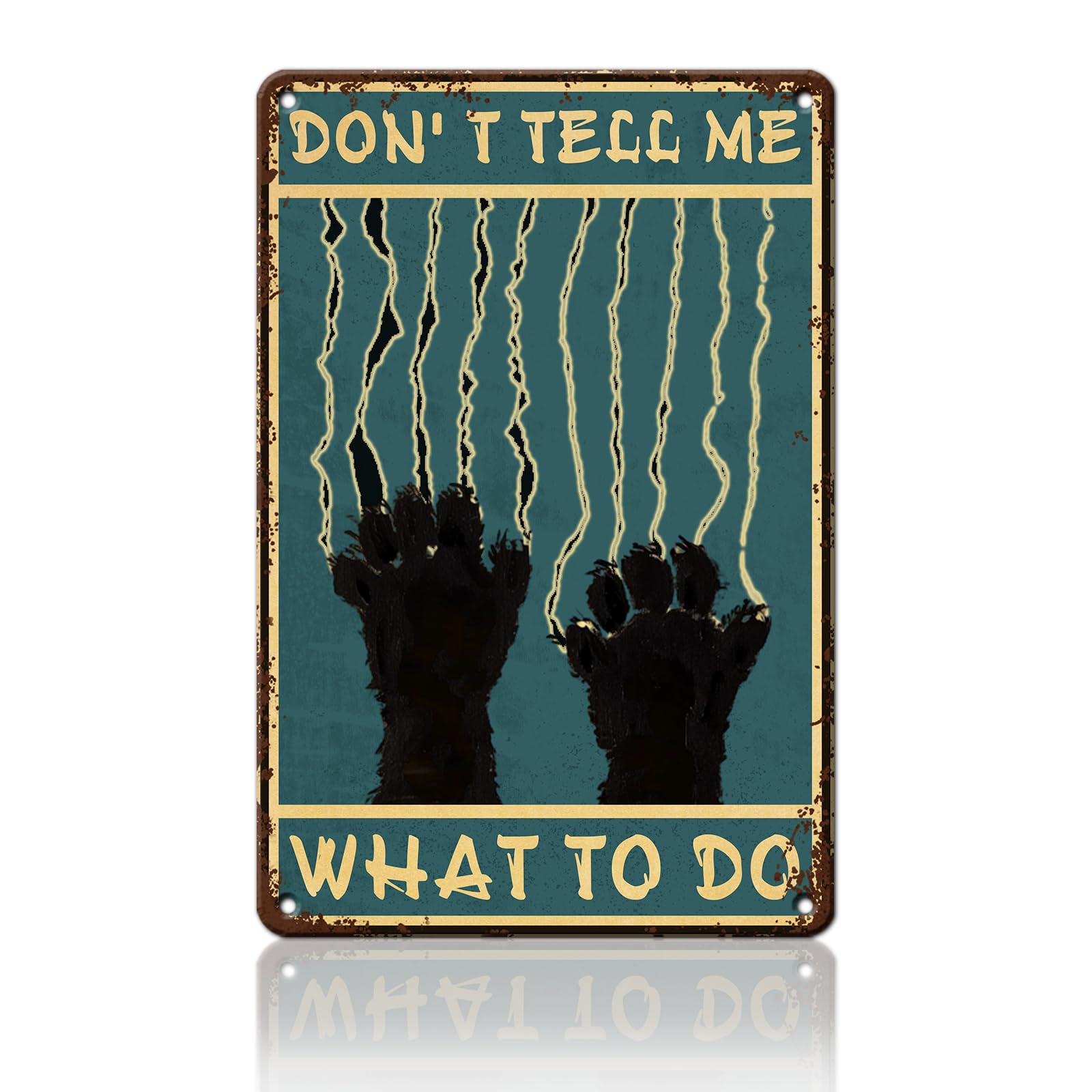 Anceky Don't Tell Me What to Do Black Cat Tin Sign Funny Metal Sign Vintage Wall Decor for Home Porch Yard Garden Outdoor 12×16 Inch