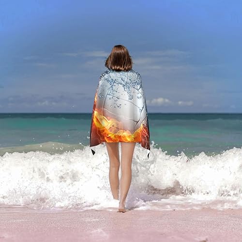 Miniatura 8 de VOOHDDY Toalla de playa deportiva para pelota de voleibol, grande, suave, absorbente, de secado rápido, toallas de baño de gran tamaño para baño