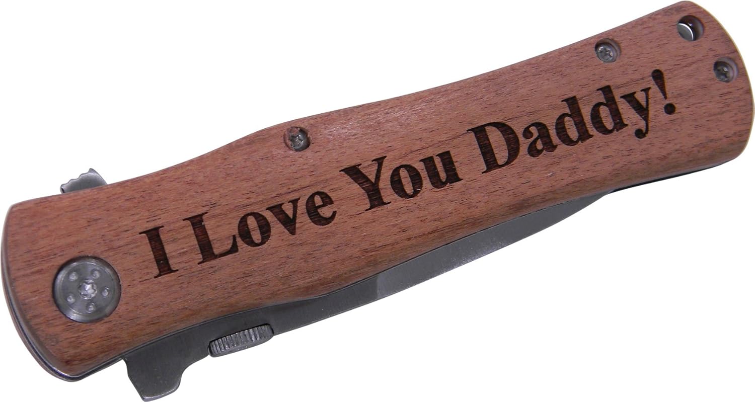 I Love You Daddy! Folding Pocket Knife - Great Gift for Father's Day, Birthday for Dad, Grandpa, Grandfather, Papa, Husband