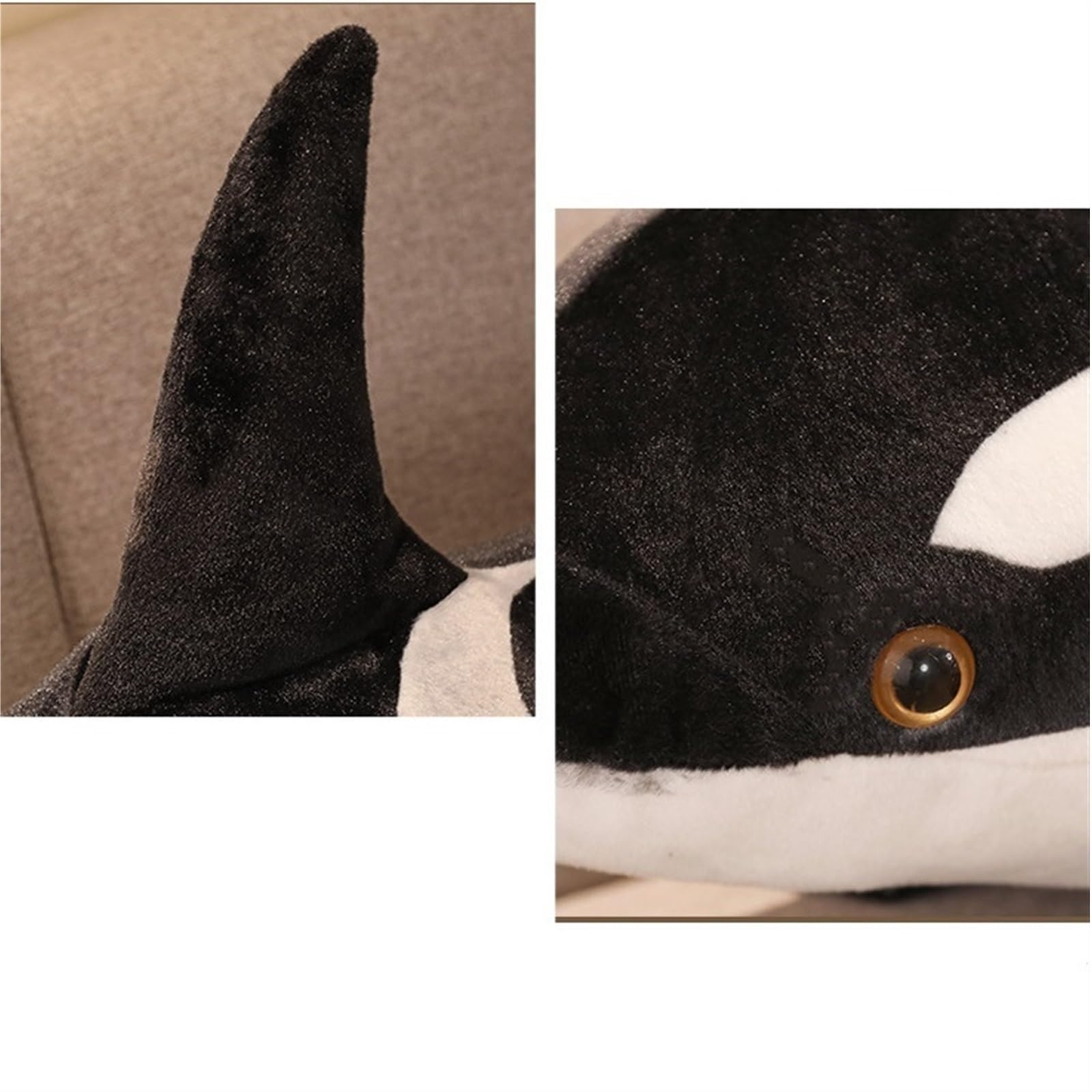 TOPLITHE Orca Peluche, Simulazione Killer Whale Peluche Creature Marine Farcite Ponderate Animali Regalo for La Decorazione Della Casa Delle Ragazze Dei Ragazzi(Size:50CM/19IN