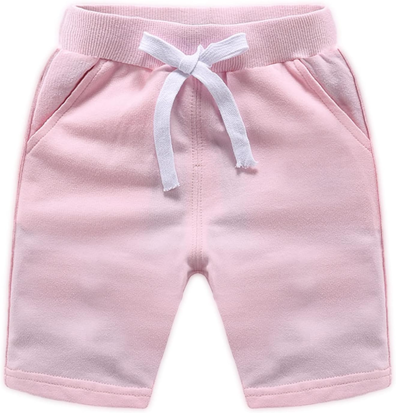 Kaerm Toddler Boys Girls Summer Shorts Elastic Solid Color Drawstring Joggers Sweatpants Casual Loose Pants