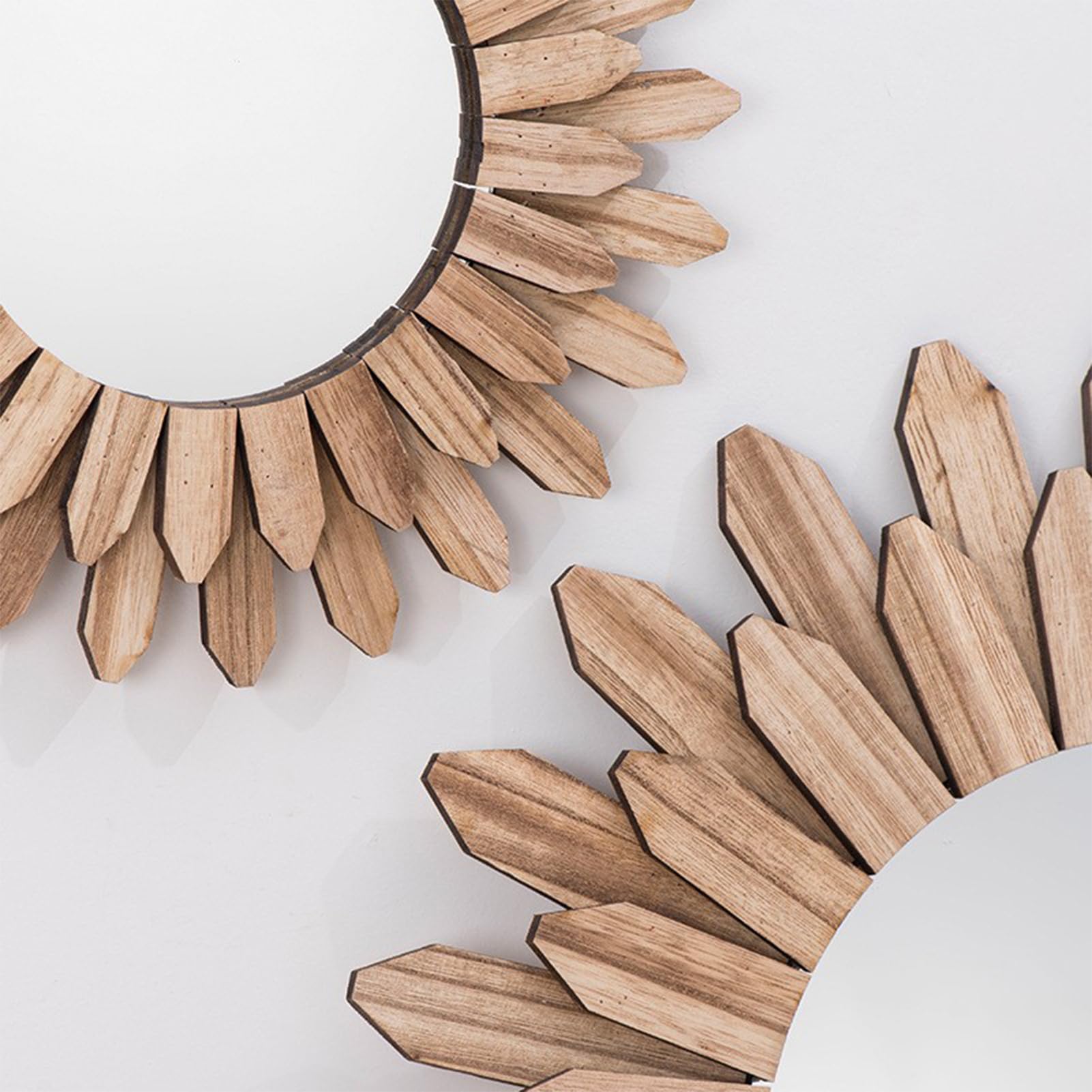 Sunburst Boho-Spiegel, Sonnenspiegel-Wanddekoration, Wandspiegel, Rustikaler Holz-Bauernhausspiegel Sunburst Boho-Spiegel, Dekorative Spiegel für Eingangsbereich, Schlafzimmer, Wohnzimmer,(L)