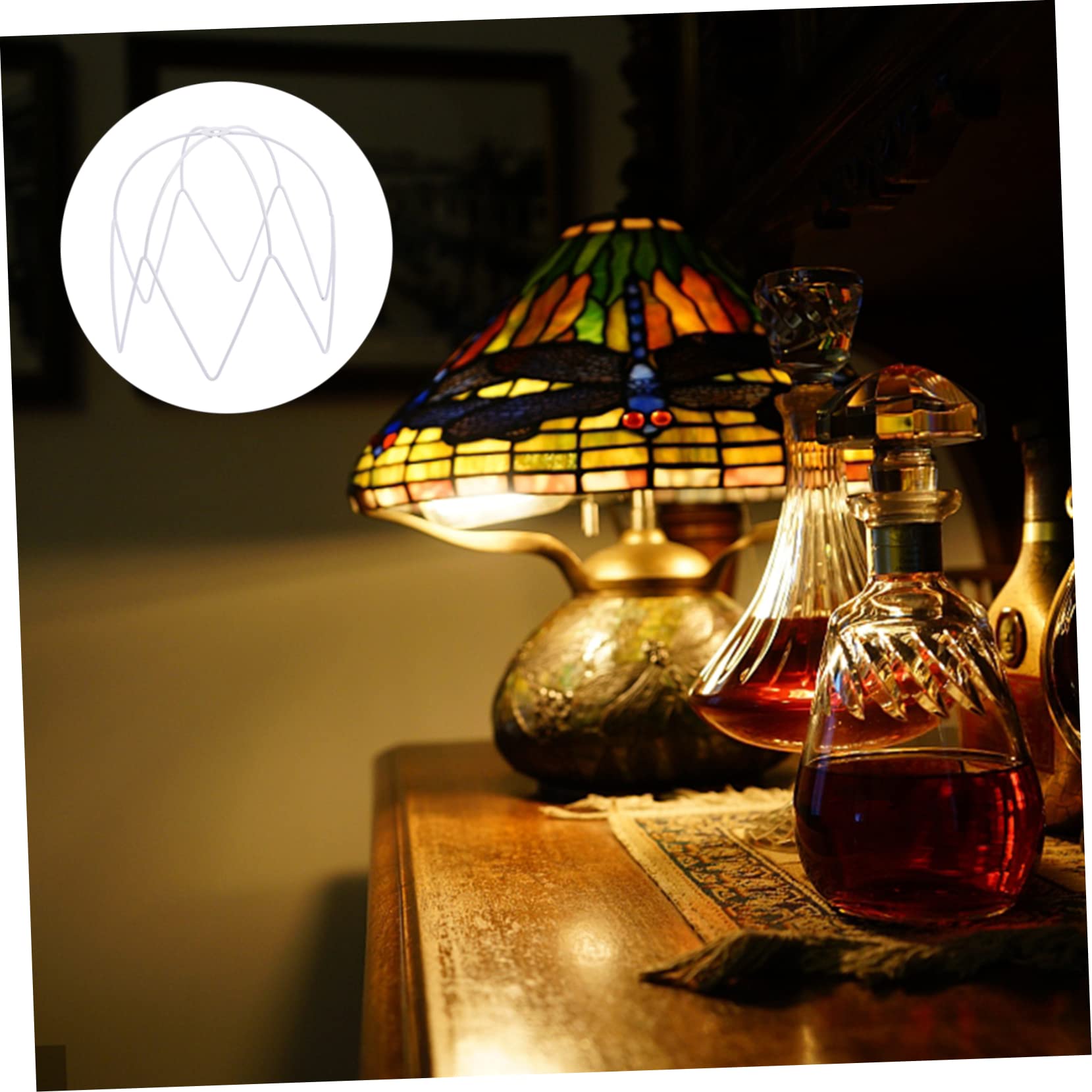 Frames Wire Ring Light Guard Twine Socket Lamp Metal Cage to Holder Weave Support Beside Ceiling