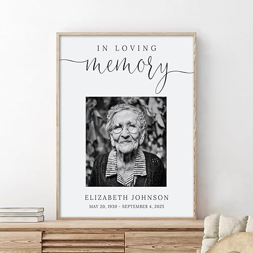 Miniatura 2 de Healthy shop Cartel de la bienvenida del funeral de la celebración de la vida Carteles del funeral de la impresión conmemorativa de In Loving Memory