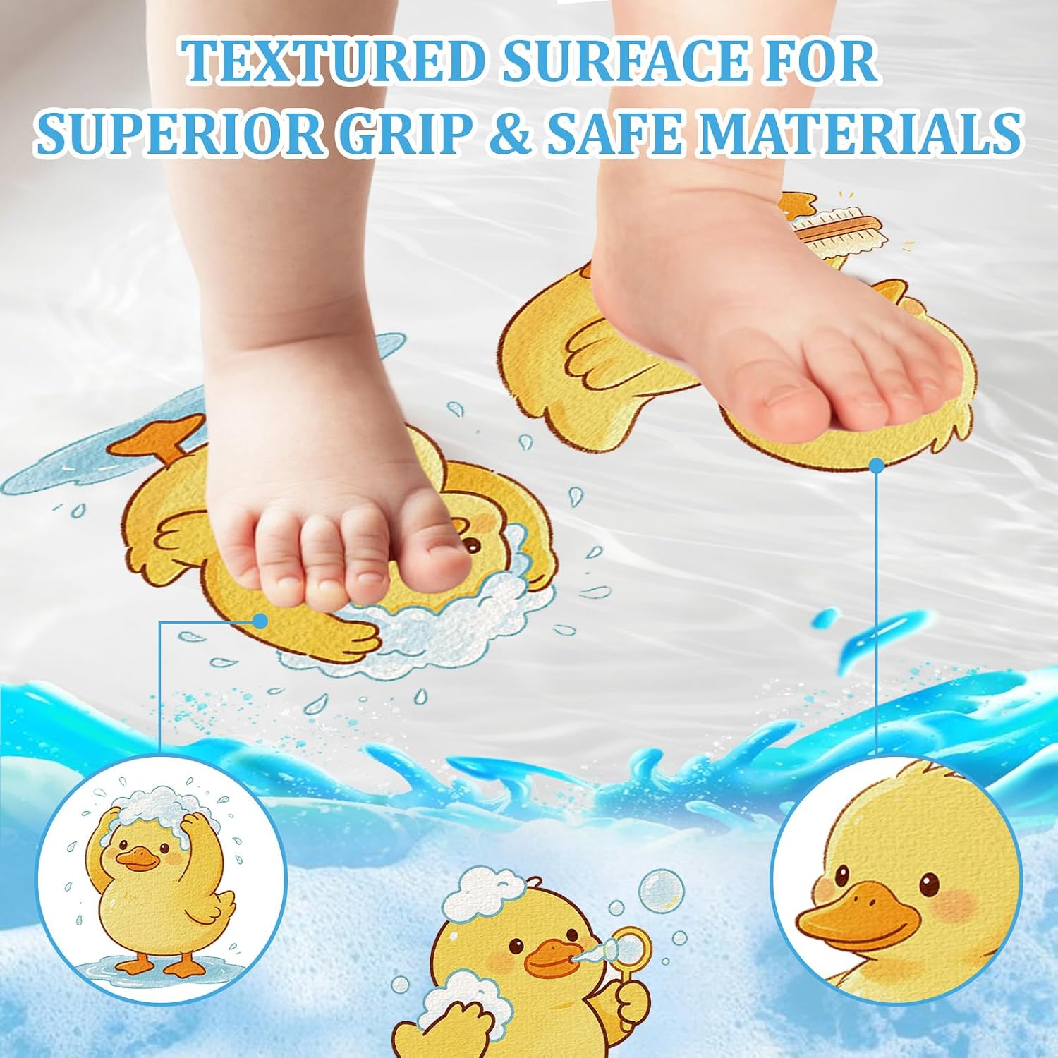 MOROBOR Non Slip Bathtub Stickers, 6 PCS Cute Animals Theme Bathtub Sticker Anti-Slip Adhesive Applique Decal with Scraper for Bath Tub Stair Shower Floor