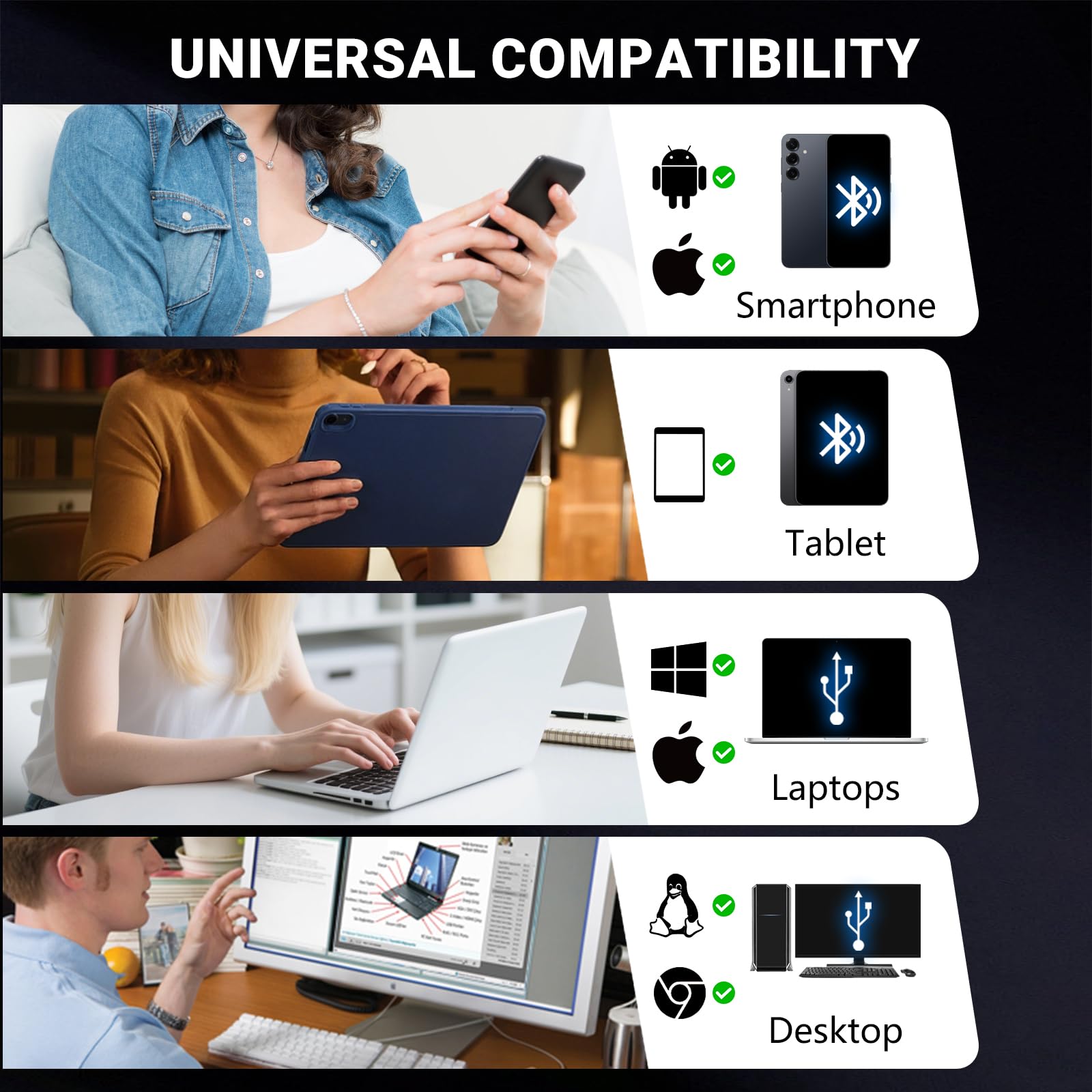 Stampante termica portatile A4 wireless, stampante Bluetooth senza inchiostro, compatibile con telefoni e laptop Android e iOS, piccole stampanti per casa, ricevute, viaggi, foto, con 1 rotolo