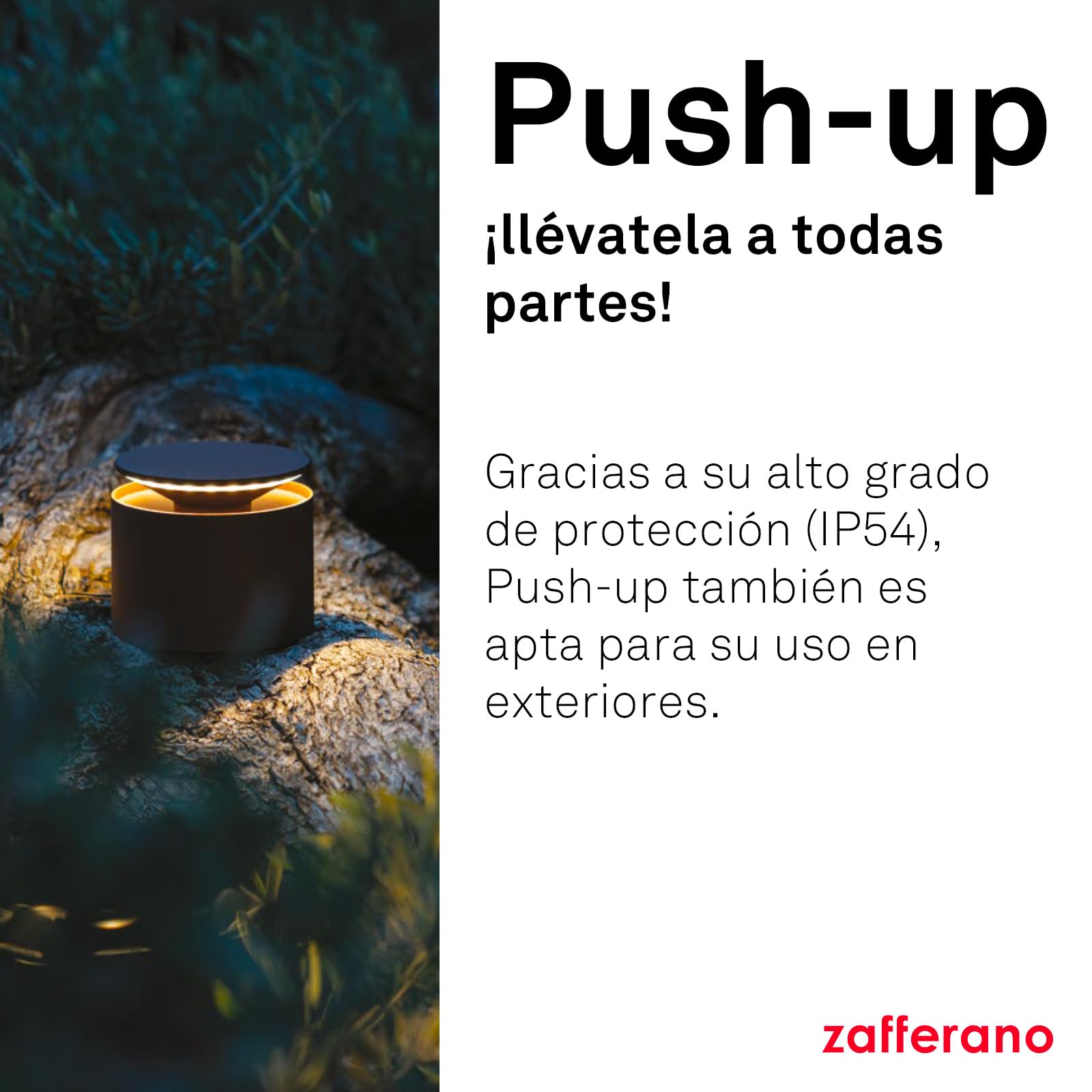 Zafferano, Lámpara Push-Up, Lámpara de Mesa Recargable e Inalámbrica con Control Táctil, Adecuada también como Lámpara de Exterior, Atenuador, 2200-3000 K, Altura 80-100 cm, Color Gris Oscuro