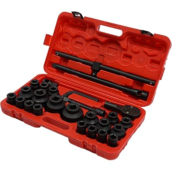 Socket Spanner Set 26-Piece 3/4 Inch 1 Inch 21-65 mm Ratchet Box Transport Case Truck Nut Box Socket Wrench Set - Impact Wrench Nut Set Including Case