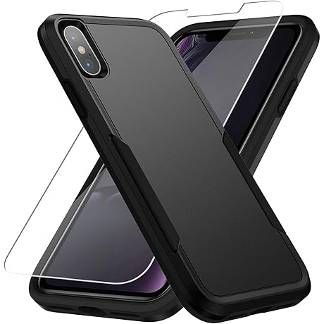 Ringke Fusion-X iPhone X/XS Case [Shockproof] 360° Protection [HD Screen Protector Included]