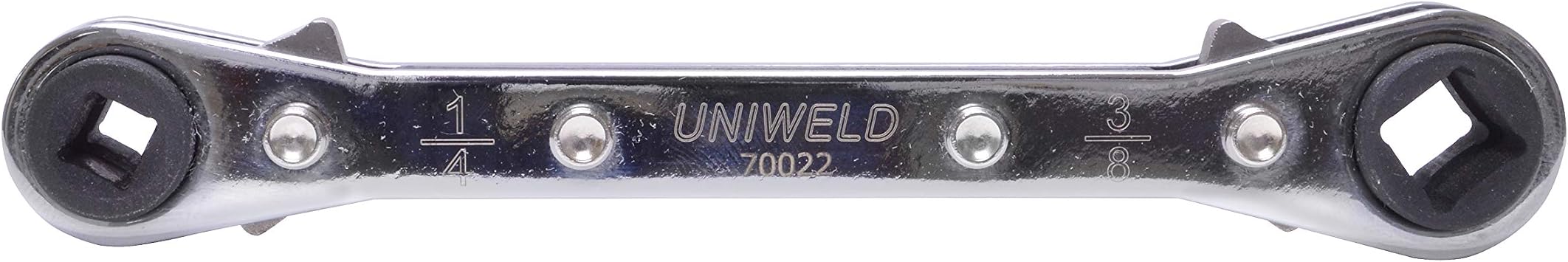 Uniweld 70022 Reversible Ratchet Wrench with DHVA Dual Hex Wrench Adaptor, Silver