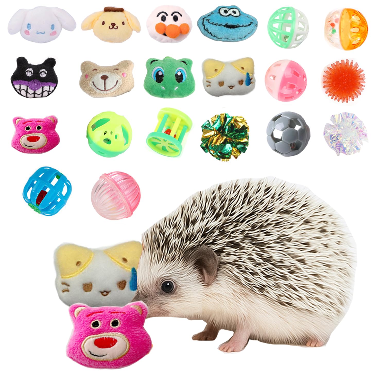 Enochainchin 20Pcs Hedgehog Enrichment Toys - Cute Hedgehogs Cage Toy for Cuddling, Photo Props & Enrichment Play - Hedgehog Chew Toys for Boosts Natural Instincts & Daily Exercise