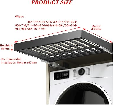Invisible Clothes Drying Rack Above Washing Machine, Built-in Wardrobe Pull-Out Basket, Retractable Pull-Out Trouser Rack Drawer, Saving Space(664-714mm)