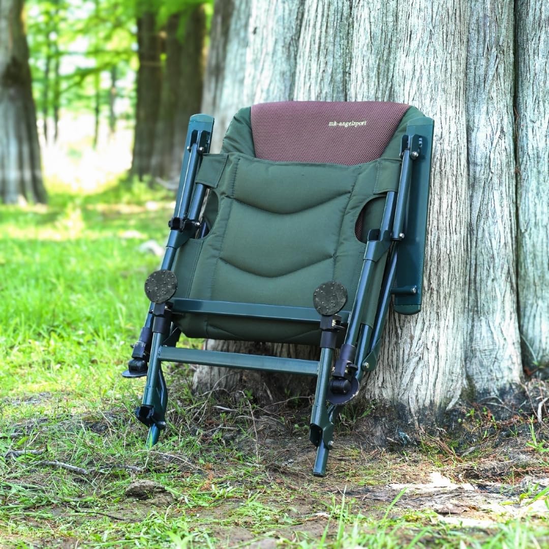 MK-Angelsport 5 Seasons Pro Carpchair – Komfortabler Angelstuhl, Karpfenstuhl, belastbar bis 130 kg, extra gepolstert, klappbar & höhenverstellbar, ideal für Karpfenangler & Outdoor-Camping