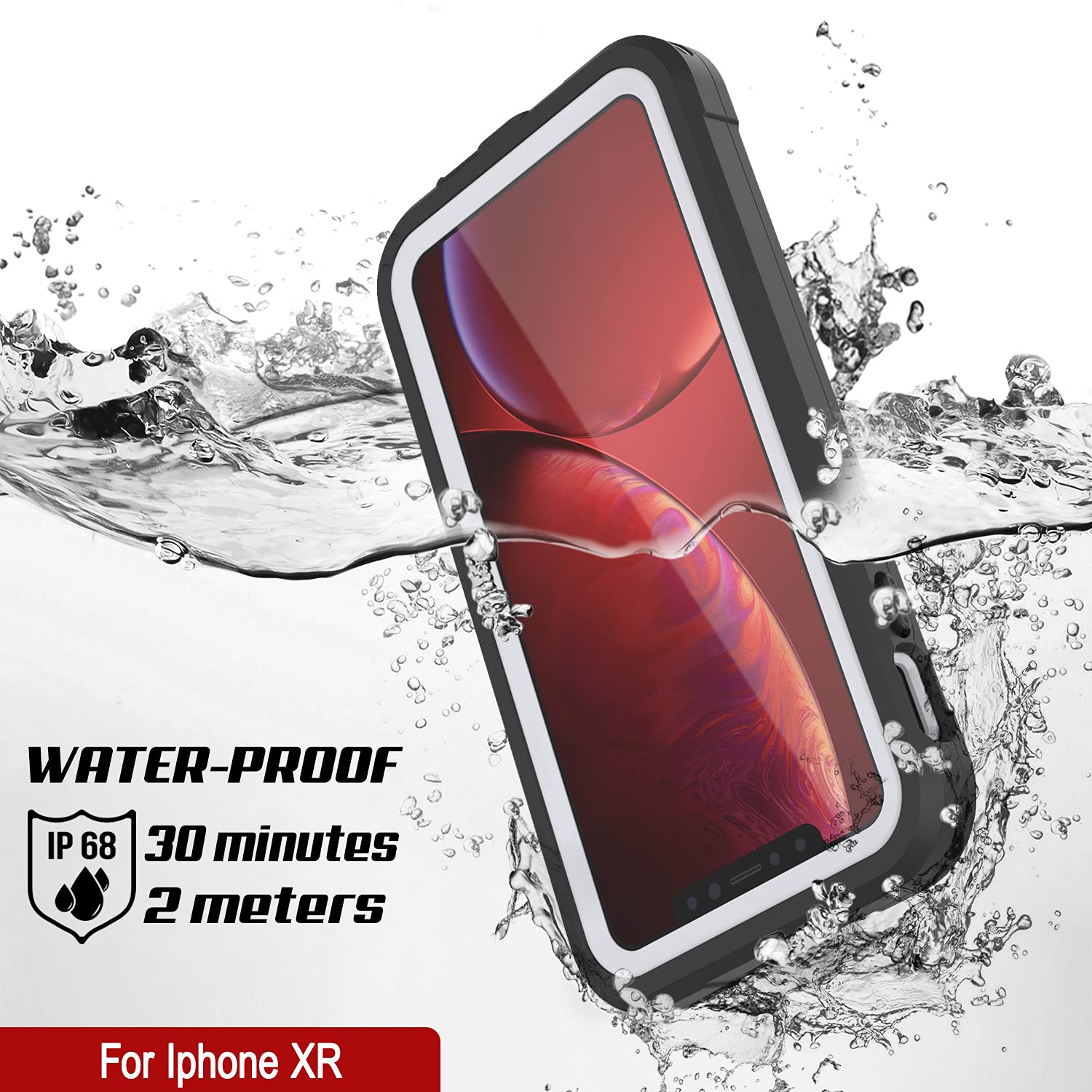 IPhone XR 2018 Case PunkCase IPhone XR Waterproof Case, [Extreme Series] [Slim Fit] [IP68 Certified] [Shockproof] [Snowproof] Armor Cover W/Built In Screen Protector IP68 Certified Submersible Case