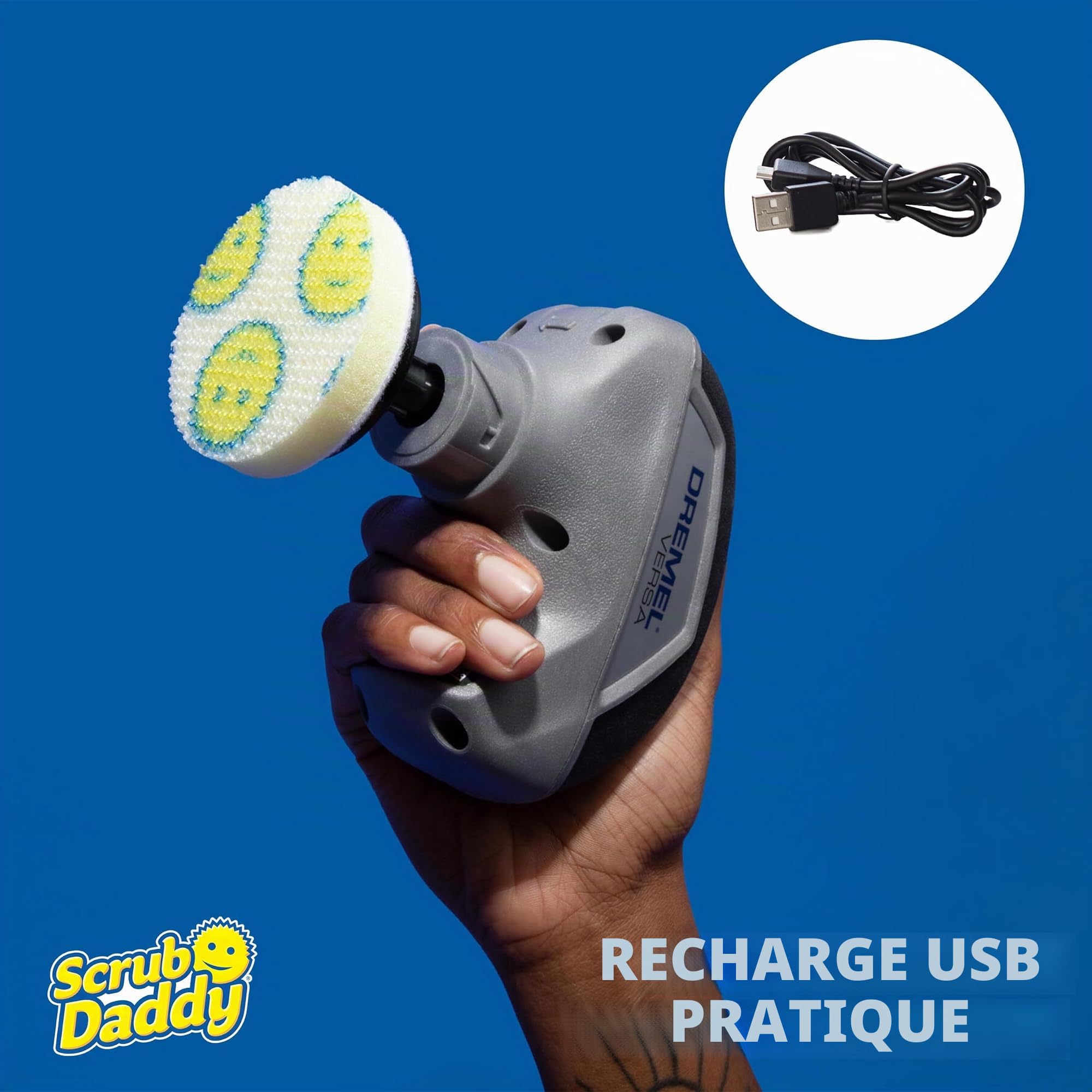 Dremel Versa Power Scrubber PC10-07 Kit d'outils de Nettoyage avec 5 éponges Scrub Daddy