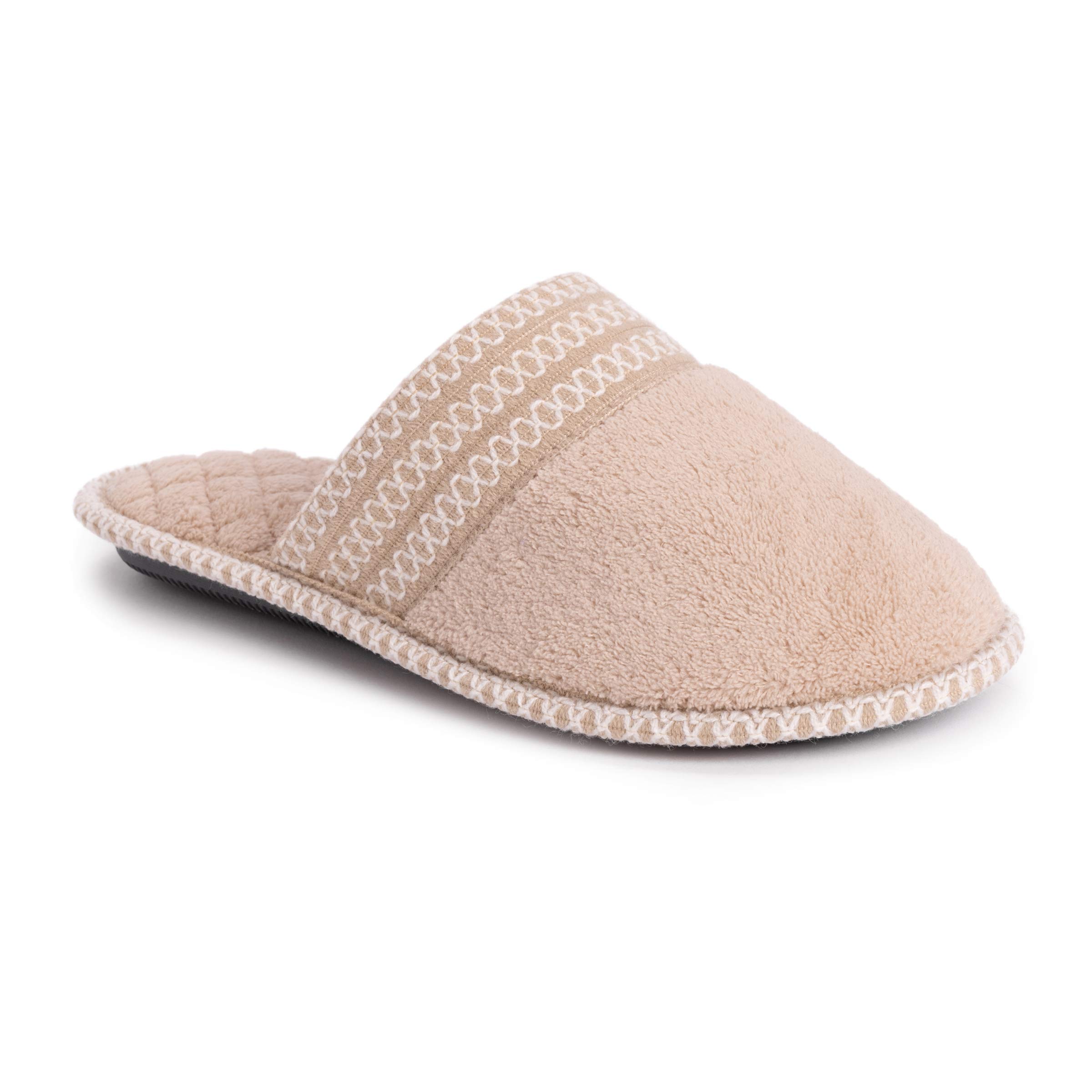 MUK LUKS Women's Cathy Micro Chenille Slipper, Honey Wheat, Small UK
