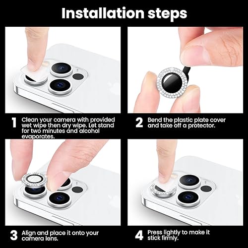 Miniatura 7 de Tensea Protector de lente de cámara para iPhone 14 ProiPhone 14 Pro Max, cubierta de protección para cámara, protector de pantalla de vidrio