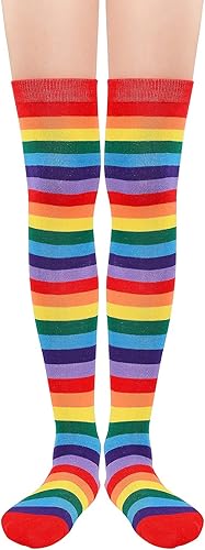 Miniatura 2 de Century Star Calcetines altos hasta el muslo, medias atléticas a rayas para mujer, calcetines largos de tubo por encima de la rodilla, calcetines