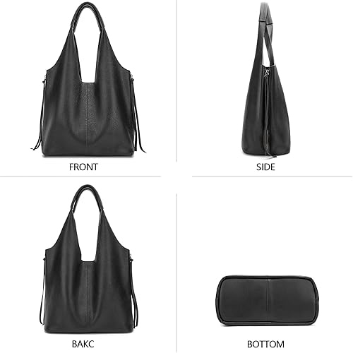 Miniatura 6 de Blofinche Bolso de mano de cuero genuino para mujer, monederos para mujer, bolsos hobo bolsos hombro trabajo Satchel