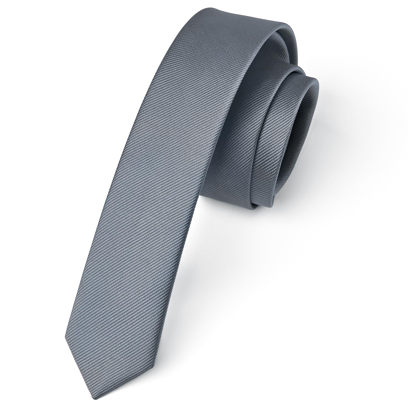 Enlision Krawatte Dunkelgrau Schmal Seide Krawatten für Herren Einfarbig Schlips Grau Hochzeit Party Krawatte 4cm Formelle Elegante Business