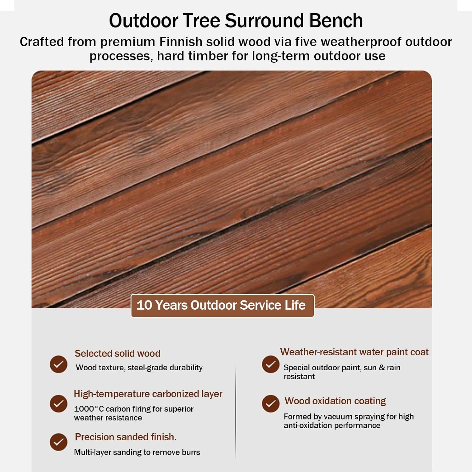 Modular Wrap Around Tree Bench, Half-Round & Circular Garden Bench for Outdoors, Weatherproof Curved Solid Wood Patio Seating for Yard Park Backyard(Blue,Circle)
