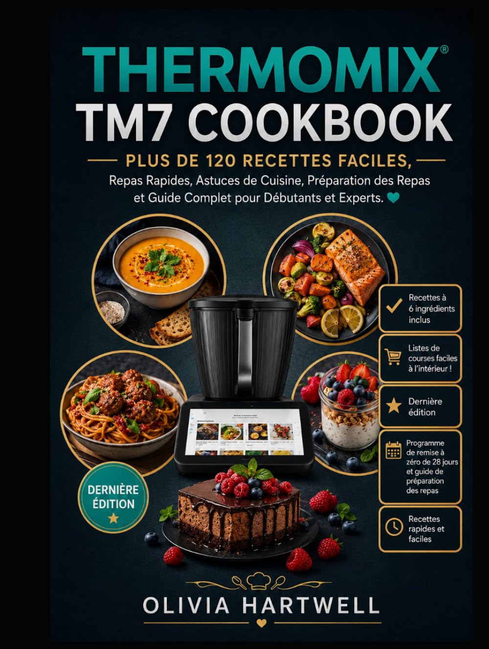 Thermomix TM7 Cookbook: Plus de 120 Recettes Faciles, Repas Rapides, Astuces de Cuisine, Préparation des Repas et Guide Complet pour Débutants et Experts
