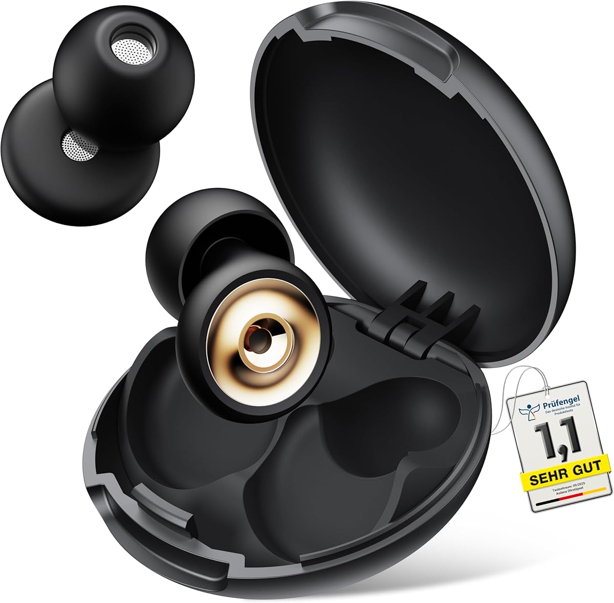 Pro-Comodidad Tapones Oídos Ruido Dormir - con Filtro Metálico Avanzado,46dB Reducción Ruido, Suave Nano-Silicona, 4Tamaños (XS-L) Ajuste para Dormir, Moto, Conciertos & Trabajo