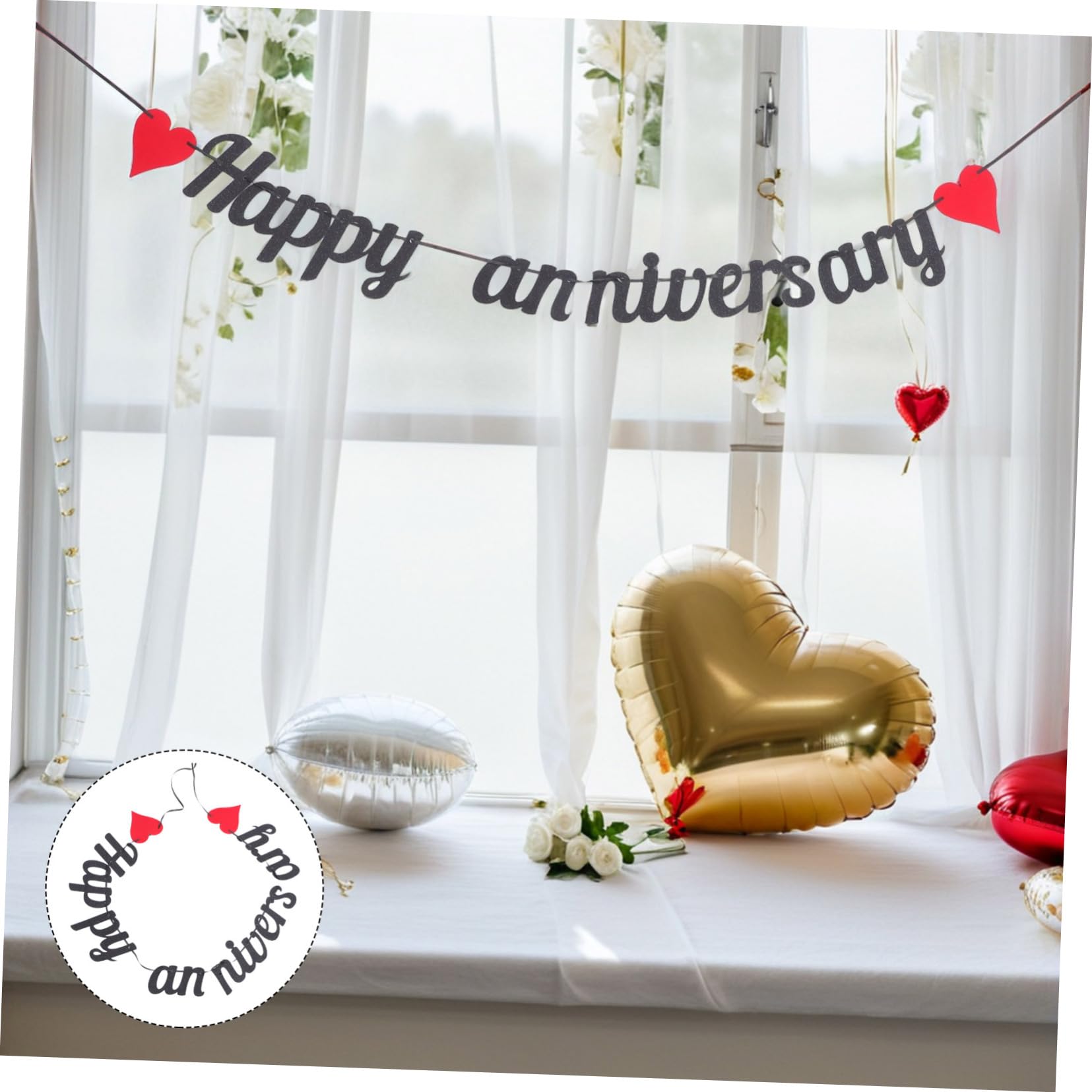 SOLUSTRE 12 Piezas Decoración Romántica con Brillo para Bodas Guirnalda de para Celebraciones de Aniversario y Fiestas