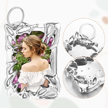 Photocard Holder Keychain, Electroplate Plastics Frame Photocard Holder Photocard Display Frame Silver Plating Photocard Organizer for Tabletop Decor Student Card Case Stationery Office Supplies