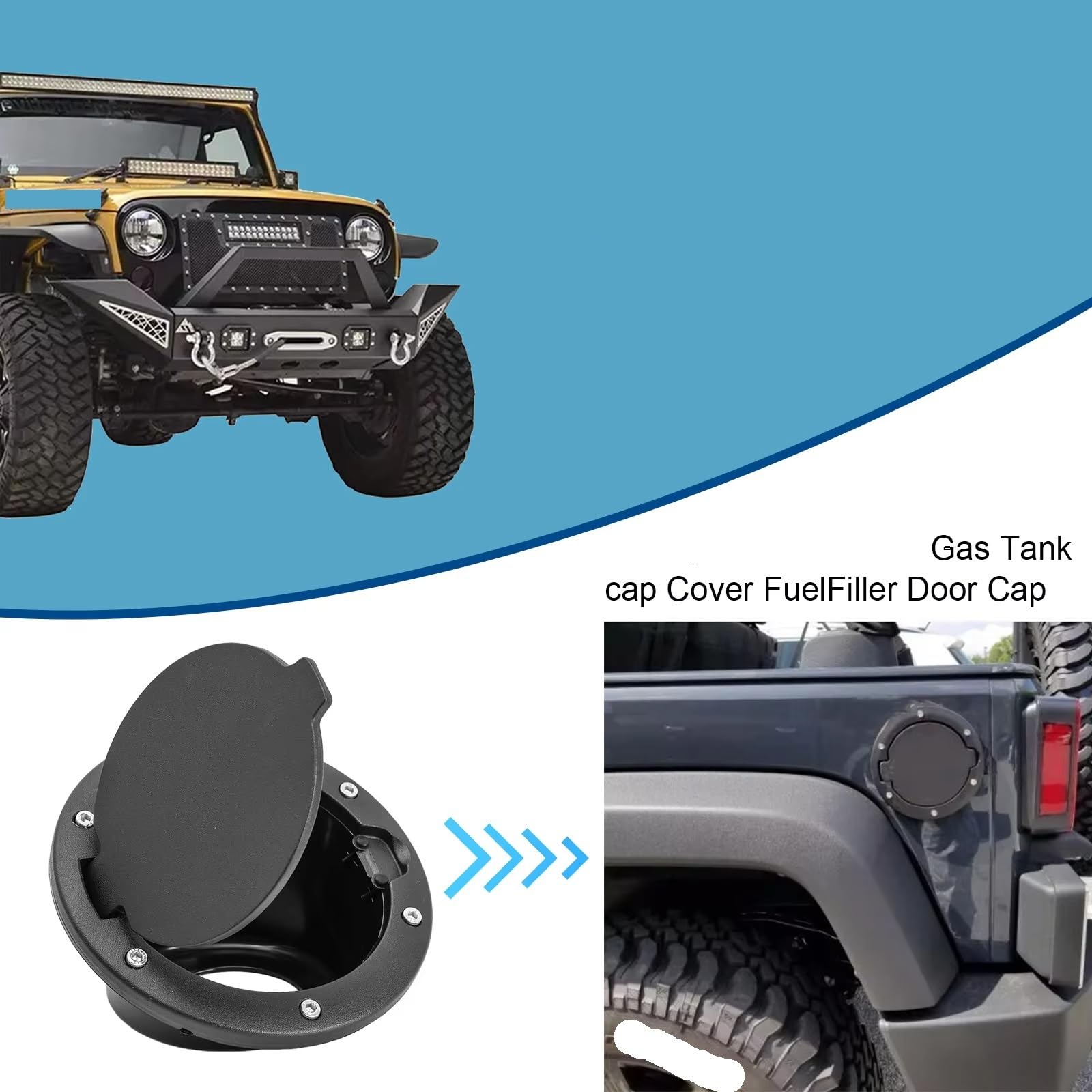 Tappo Carburante Auto Tapa De Combustible Para Coche Tanque Gasolina Para Wrangler Para JK JKU Para Unlimited 2007-18 2/4 Para Sport Para Rubicon Para Sahara