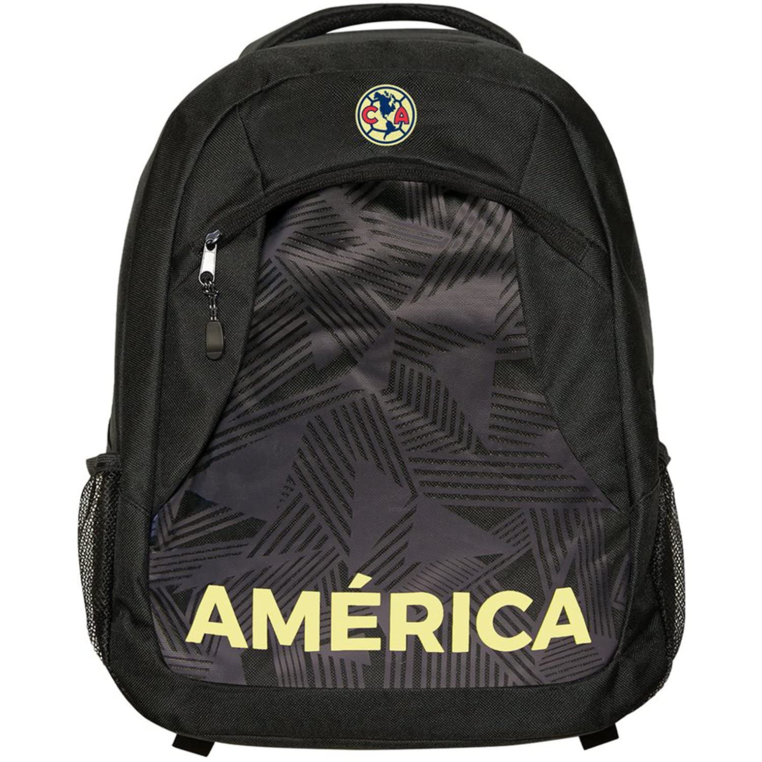 Icon Sports Fan Shop World Soccer Club Team Logo Officially Licensed Premium Backpack (CLUB AMERICA BLACK, ONE SIZE)