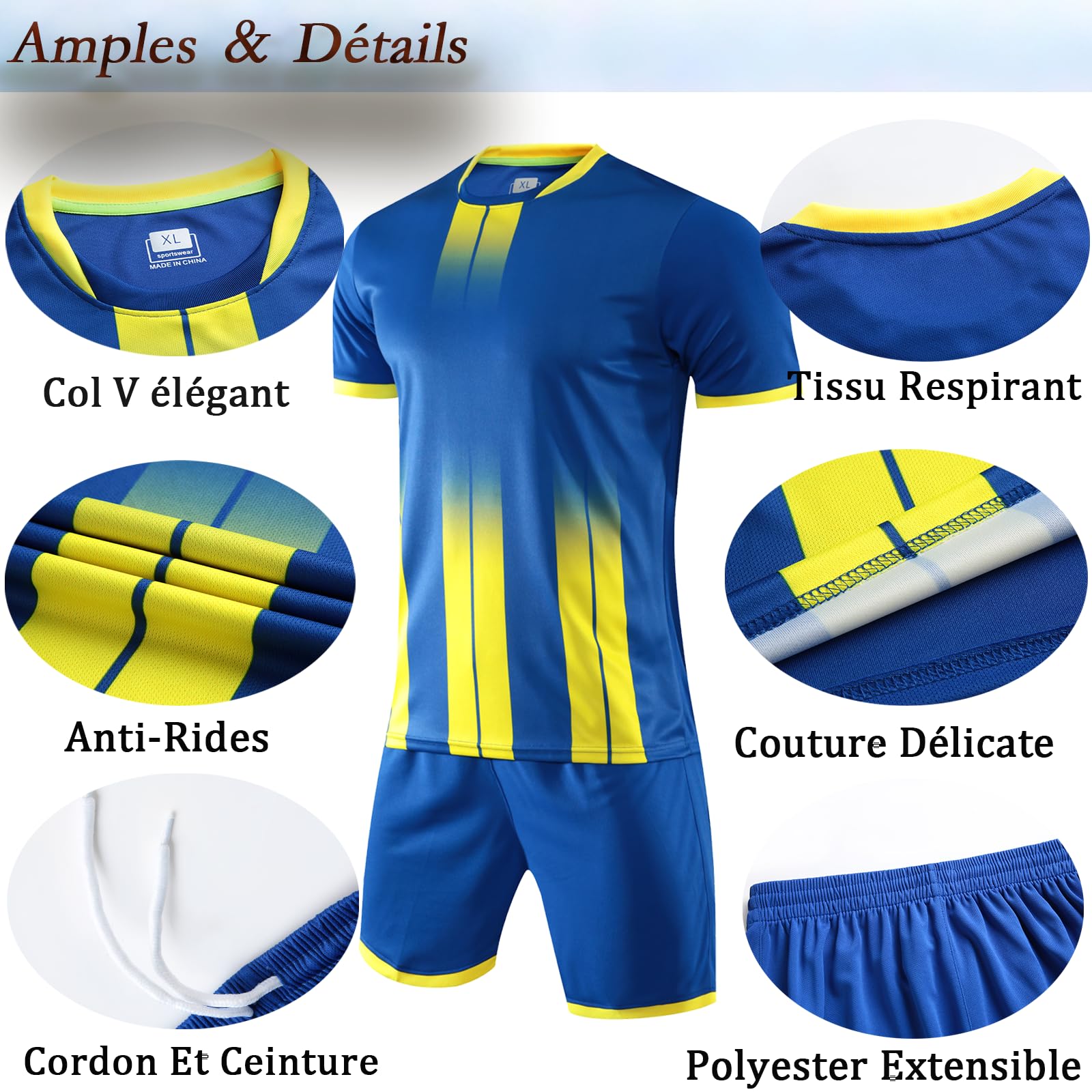 Maillot de Foot Personnalisable Maillot de Foot Enfant Personnalisé Ensemble T-Shirt Shorts 2 pièces personnalisé Nimporte Quel numéro de nom Team Logo Jersey
