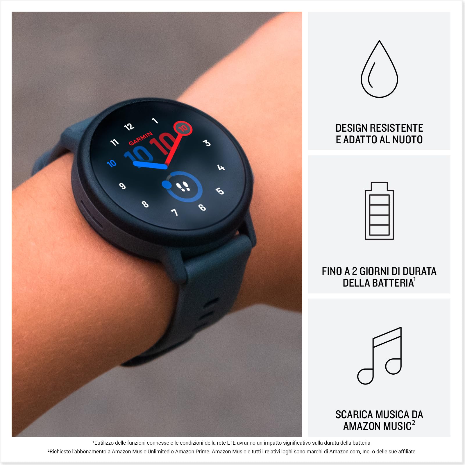 Garmin Bounce 2, Smartwatch per bambini con chiamate e SMS, Tracciamento della posizione in tempo reale, App per lo sport integrate, Autonomia fino a 2 giorni (Purple)
