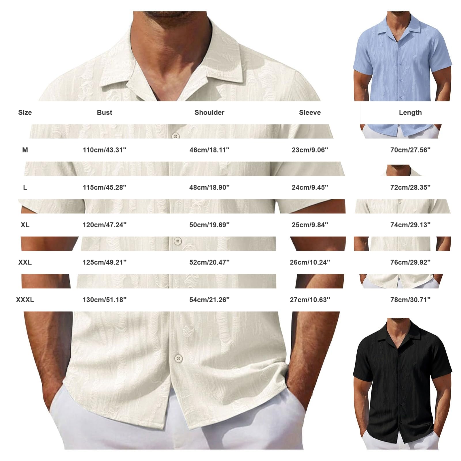 Camicia da Uomo in Lino a Maniche Corte,vestibilità Ampia Camicie Estiva Mezza Abbottonatura Camicia Lino Uomo Antirughe