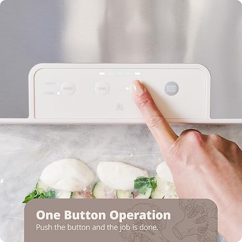 Miniatura 3 de Greater Goods Sellador al vacío potente, compacto, con funciones 4 en 1, cortador integrado y bolsas de sellado al vacío, ideal para almacenamiento