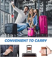 Vista 7 de Portatarjetas de pasaporte y vacuna combinada, funda tipo cartera, cartera de viaje de cuero con bloqueo RFID para hombres y mujeres, Marrón