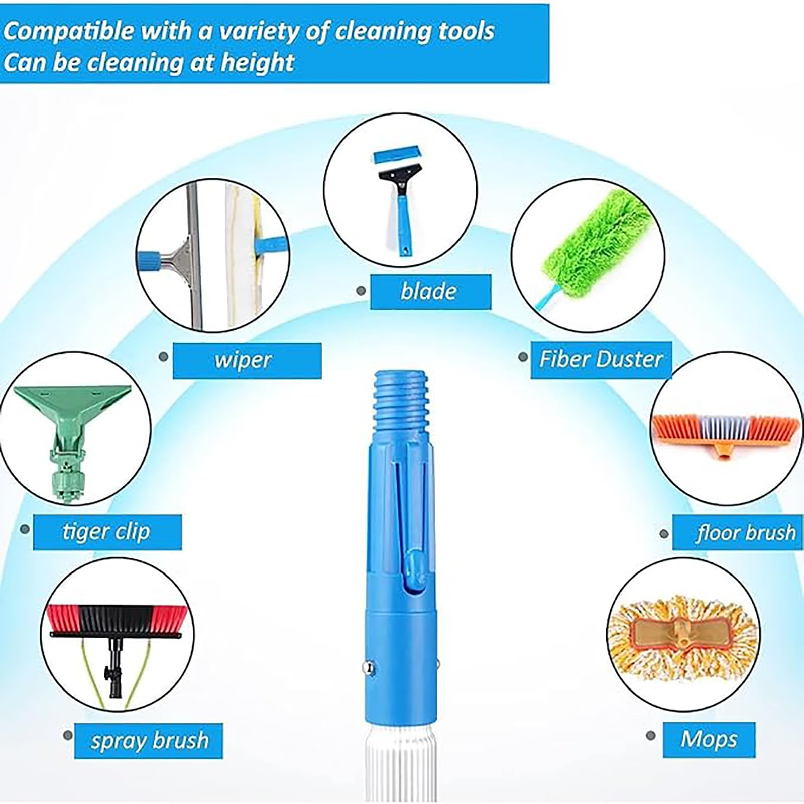 Cepillo de limpieza de paneles solares con poste extensible y manguera de agua, ideal para limpiar paneles solares, techos, piscinas