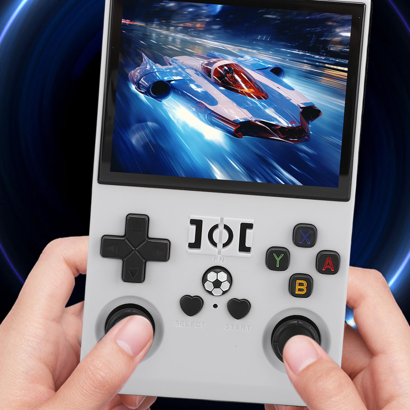 Console di Gioco Portatile, Console a Doppio Open Source con Display IPS da 3,5 Pollici, Oltre 18.000 Giochi, Doppi Joystick 3D, Tasti LR a Molla Reali, Grafica Straordinaria (128GB)