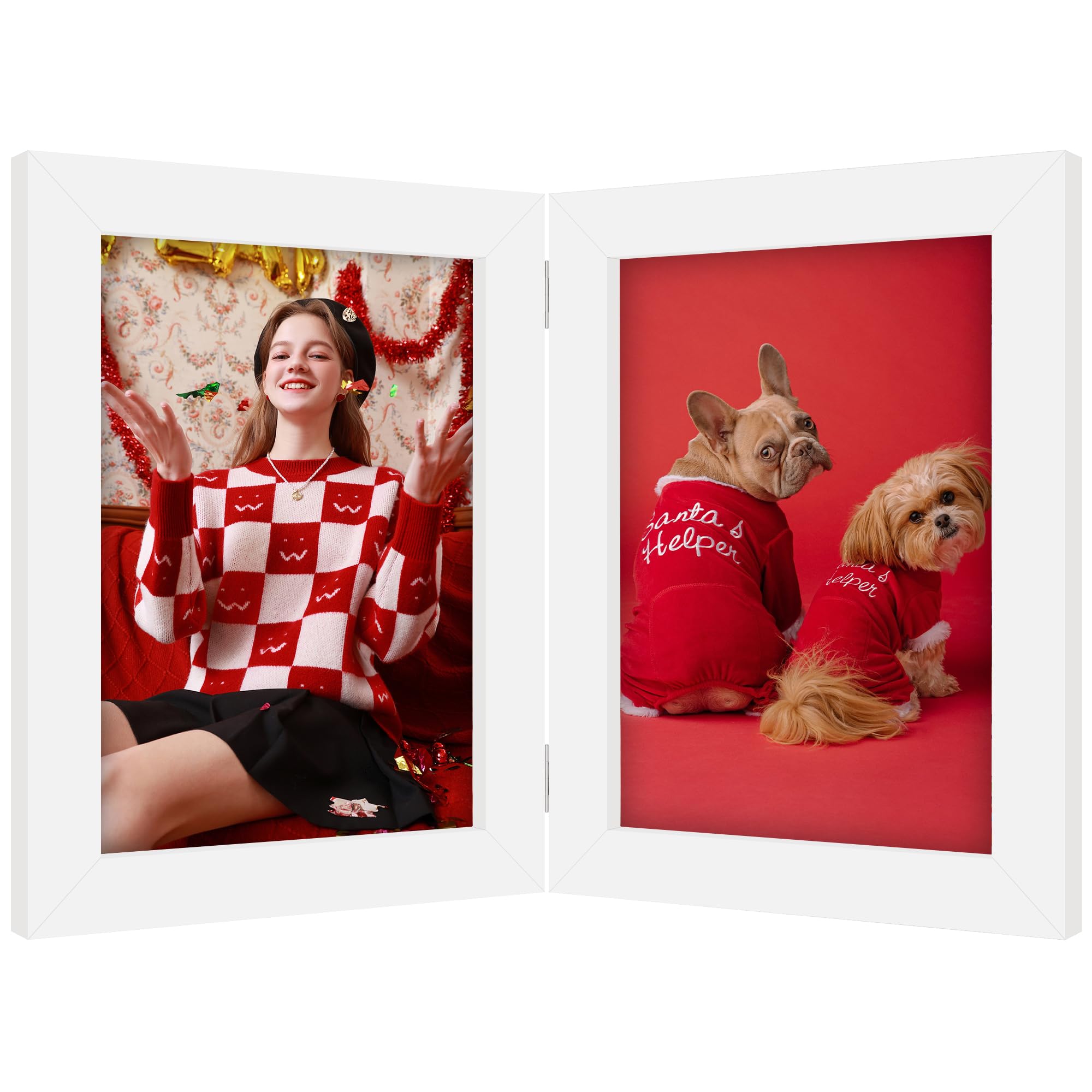 Snapklik.com : Picrit Double 5x7 Picture Frame Hinged Folding Photo Frame