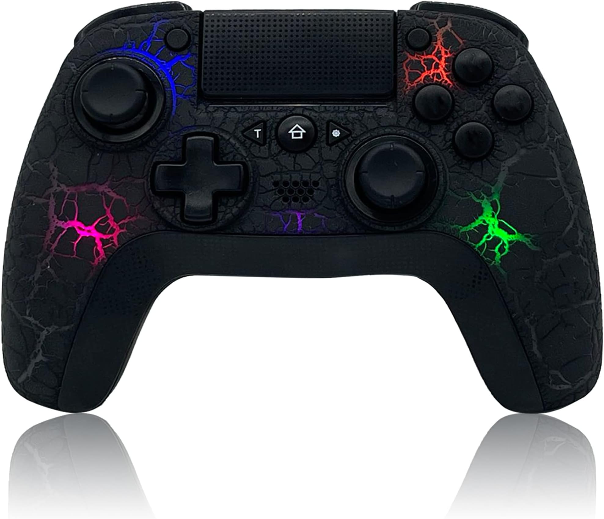 TJPD Wireless Game Controller with 2 Programmable Back Buttons, Compatible with PS4/PS3/iOS13.4+/PC/Android, Game Controller Remote with Turbo/Gyro/HD Dual Vibration/LED Indicator (Black)