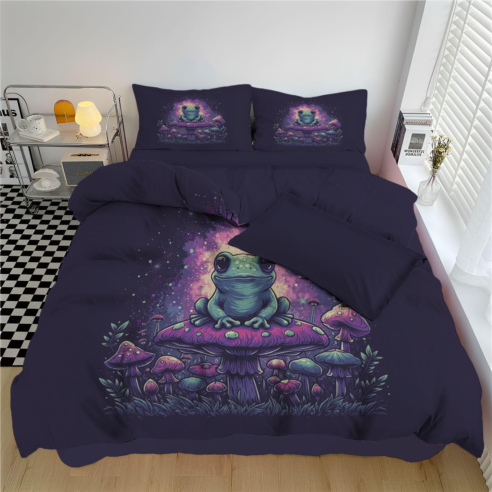 Housse de couette 3D champignons psychédéliques parure de lit 200x200