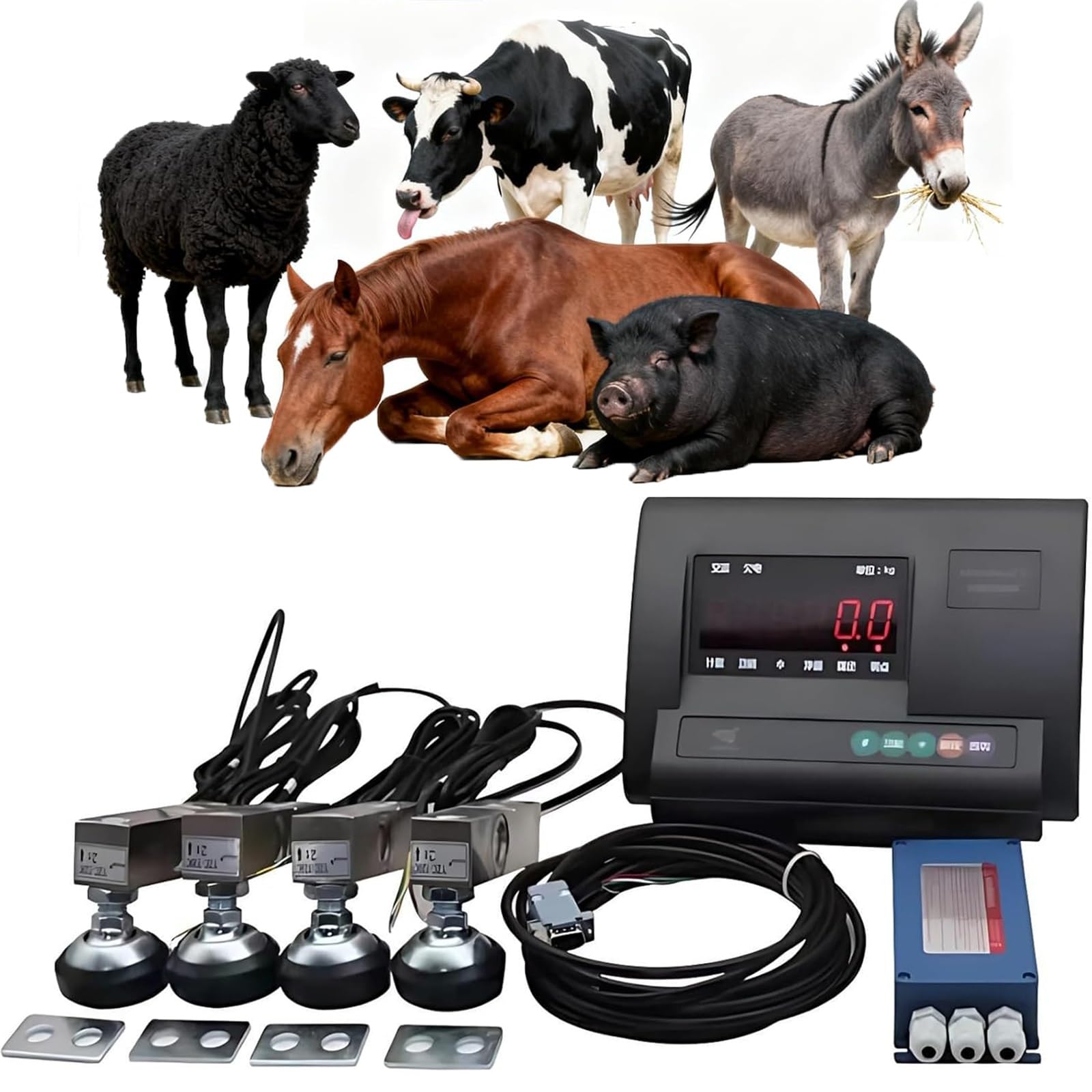Kit balance pour bétail 5T et système de pesée du bétail avec écran