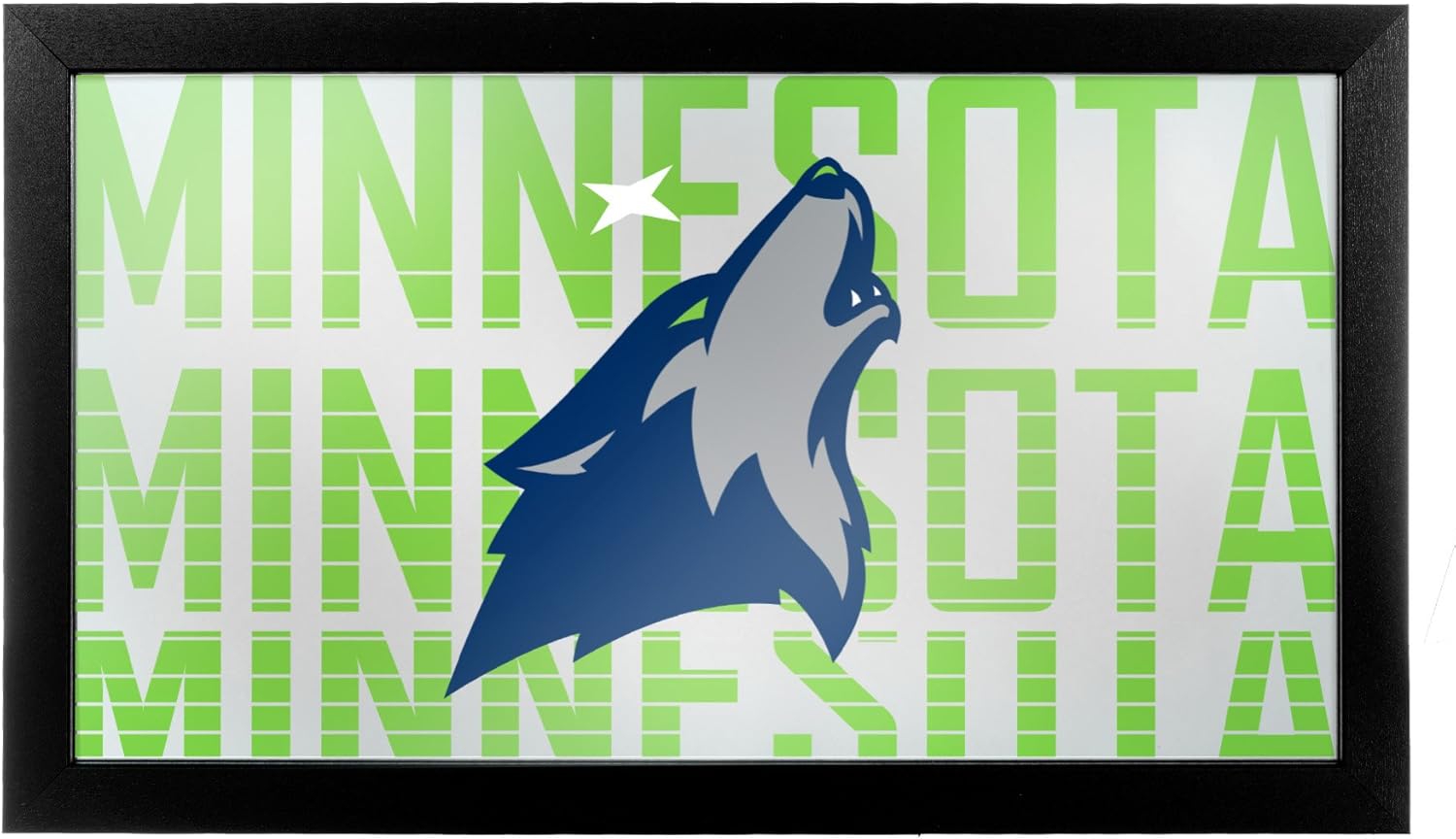 Trademark Gameroom NBA1500-MT3 NBA Framed Logo Mirror - City - Minnesota Timberwolves