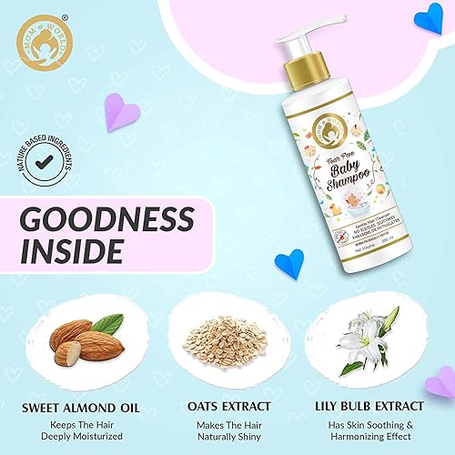 Miniatura 4 de Mom &amp; World Champú para bebé sin lágrimas con aceite de argán marroquí orgánico y extracto de avena, 6.8 fl oz