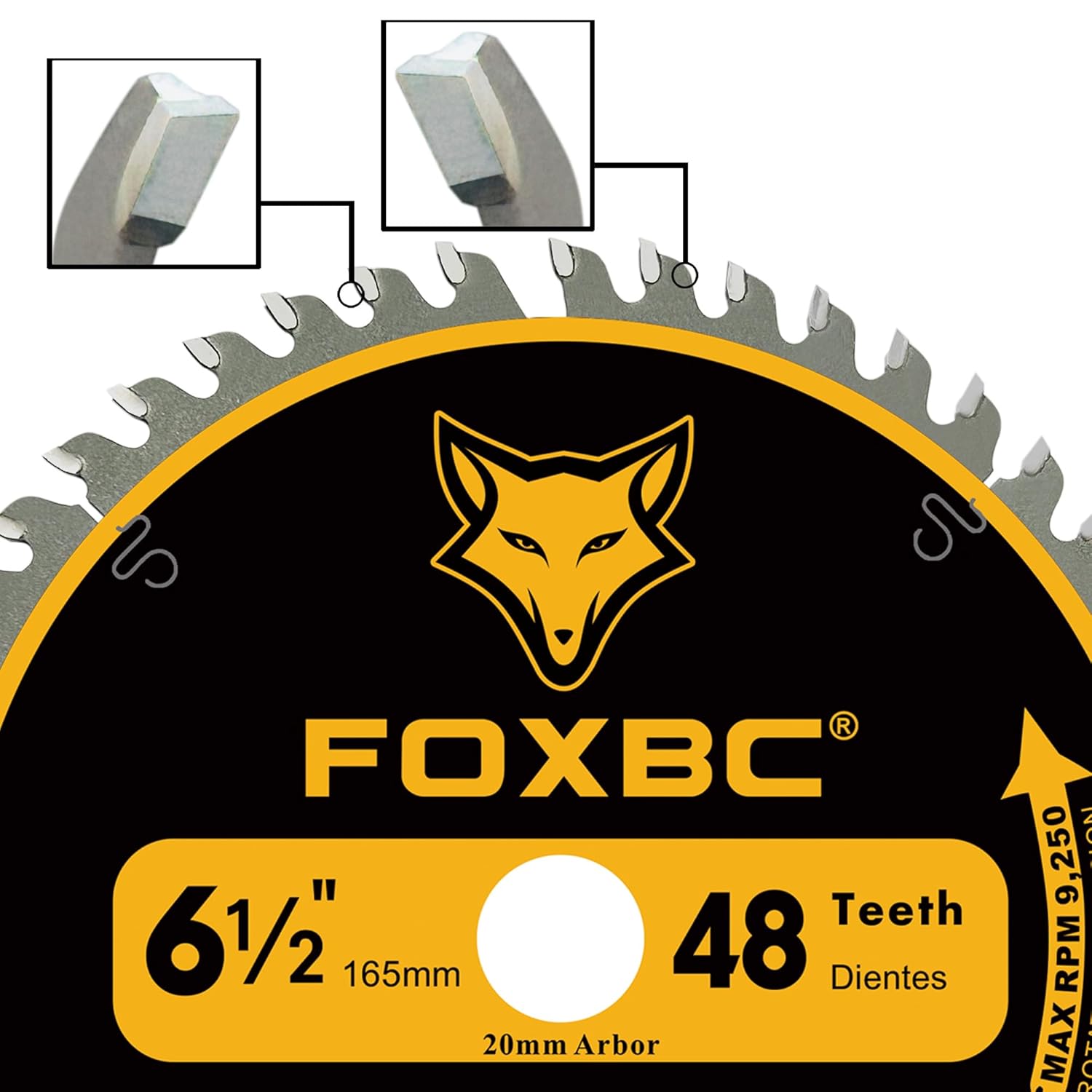 FOXBC 6-1/2" Track Saw Blade 48T Replacement for Makita Plunge Circular Saw, DeWalt Tracksaw, Wen CT1065