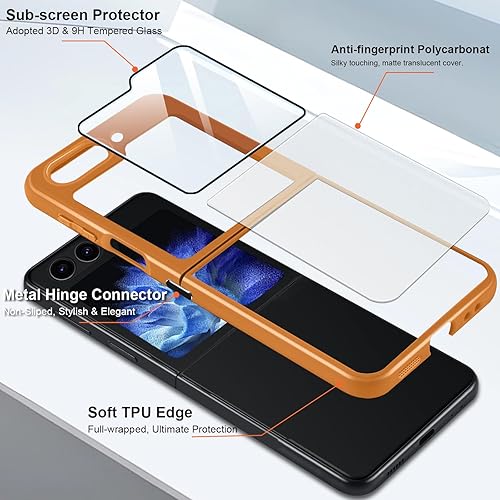 Miniatura 3 de Funda para Samsung Galaxy Z Flip 5 5G, ultrafina Galaxy Z Flip 5 para mujer subpantalla y protector de cámara Conector de bisagra de metal