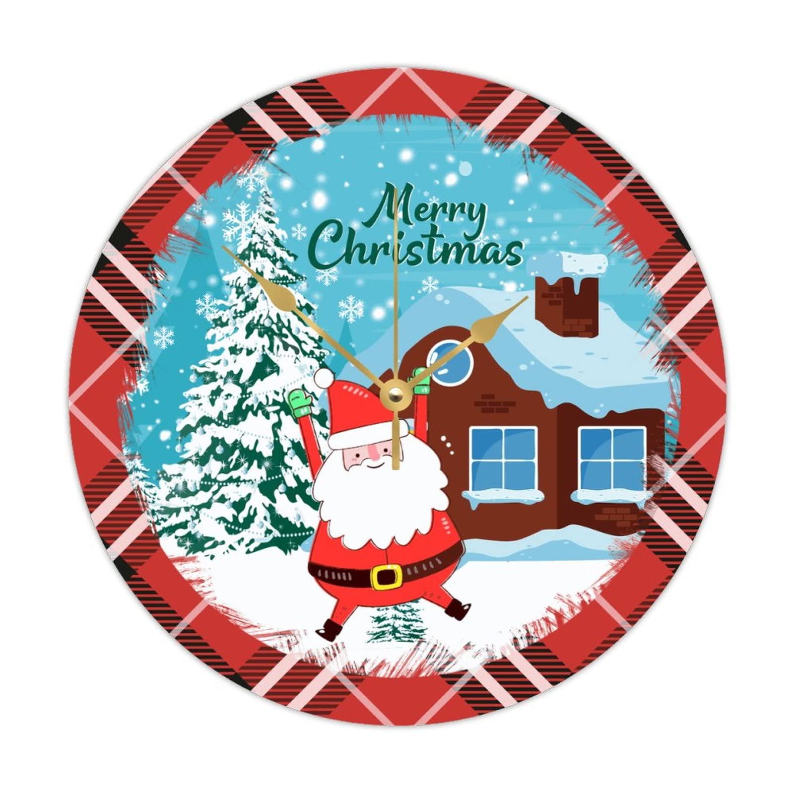 Horloge ronde en bois Merry Christmas grand format ideale a offrir pour decorer une cuisine