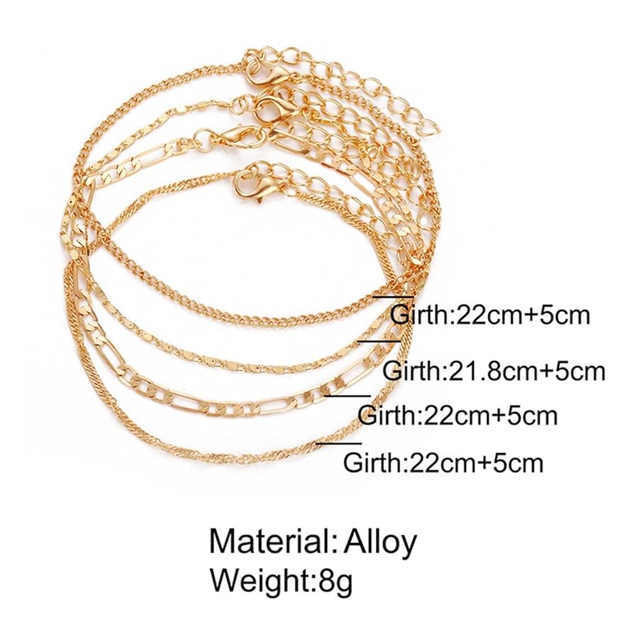 Amazon.co.jp: ファッションゴールドアンクレットセット