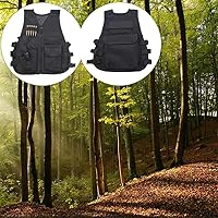 Vista 6 de Chaleco táctico para niños, chaleco de nailon ajustable de 17.7 in para juegos al aire libre t con múltiples bolsas para jugar juegos CS